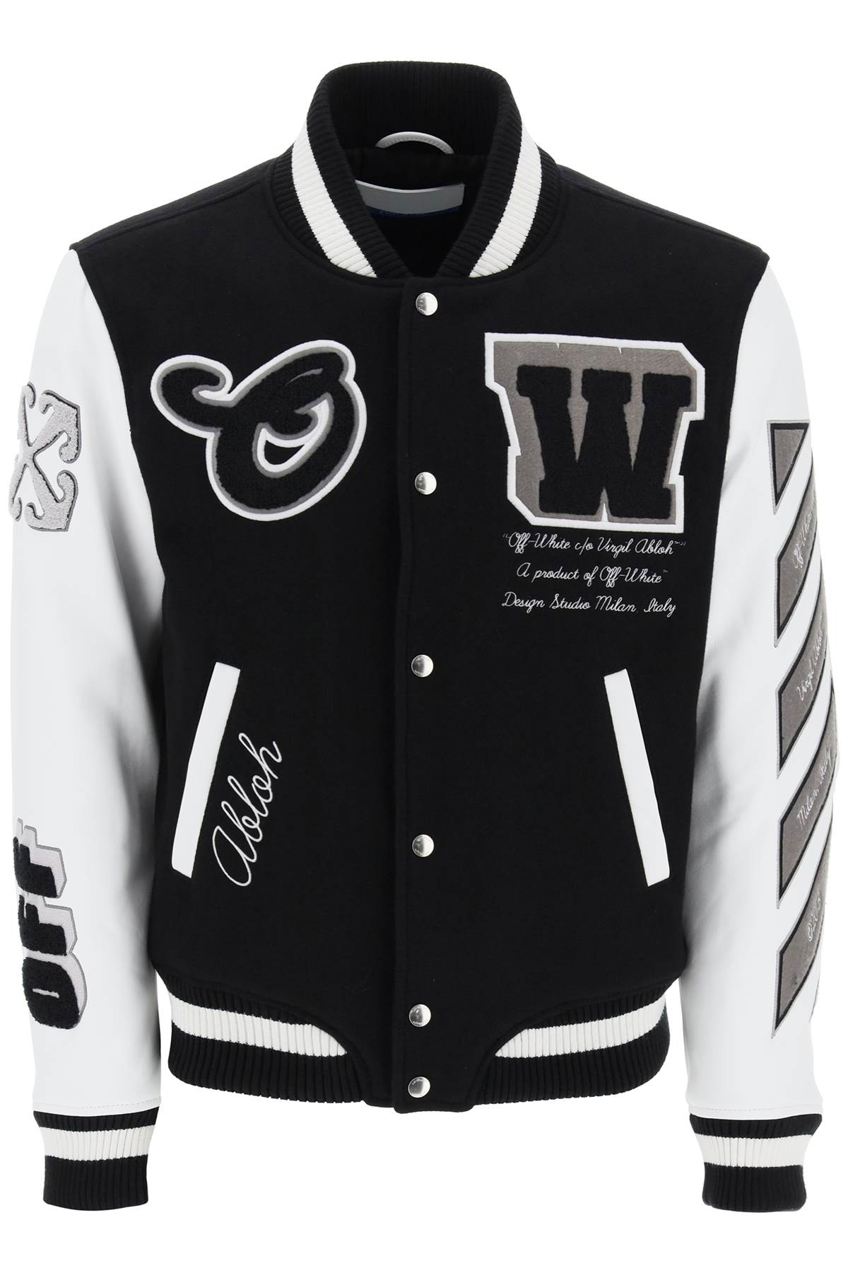 Lea Varsity Bomber Jacket  - White