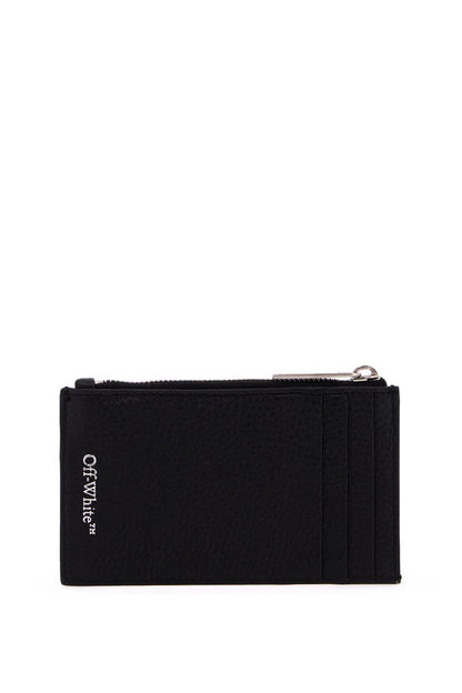 Leather Diag Card Holder  - Black