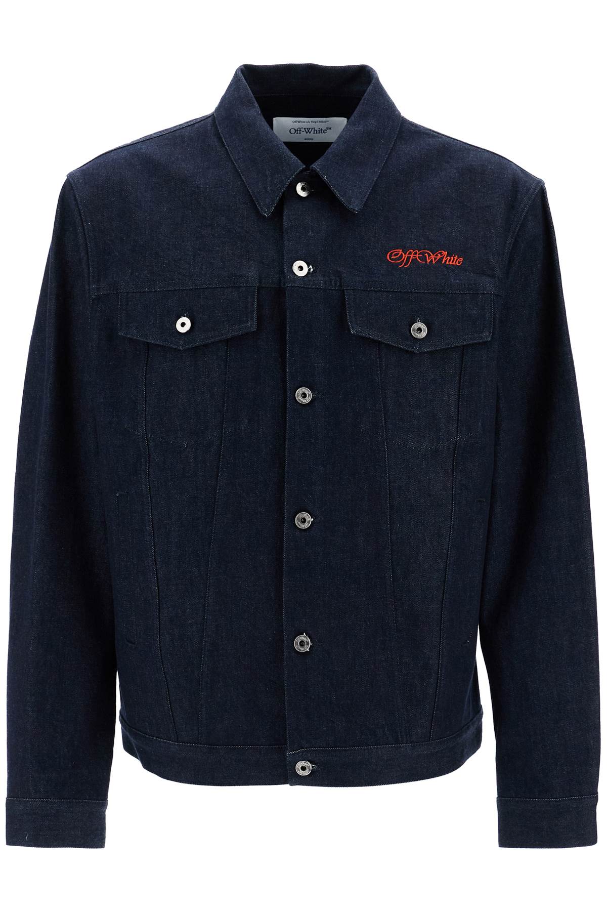 Denim Shirt Jacket With Button Closure  - Blue