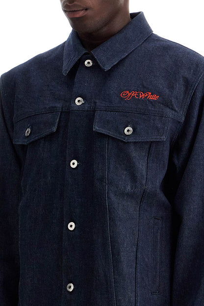 Denim Shirt Jacket With Button Closure  - Blue