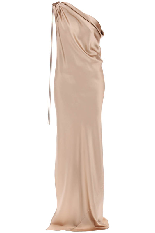 "silk Satin Opera Dress"  - Beige