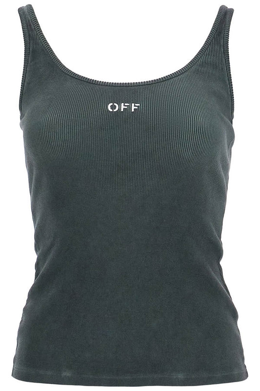 Stretch Cotton Tank Top For Women  - Grey