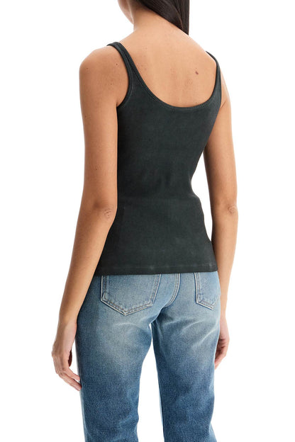 Stretch Cotton Tank Top For Women  - Grey