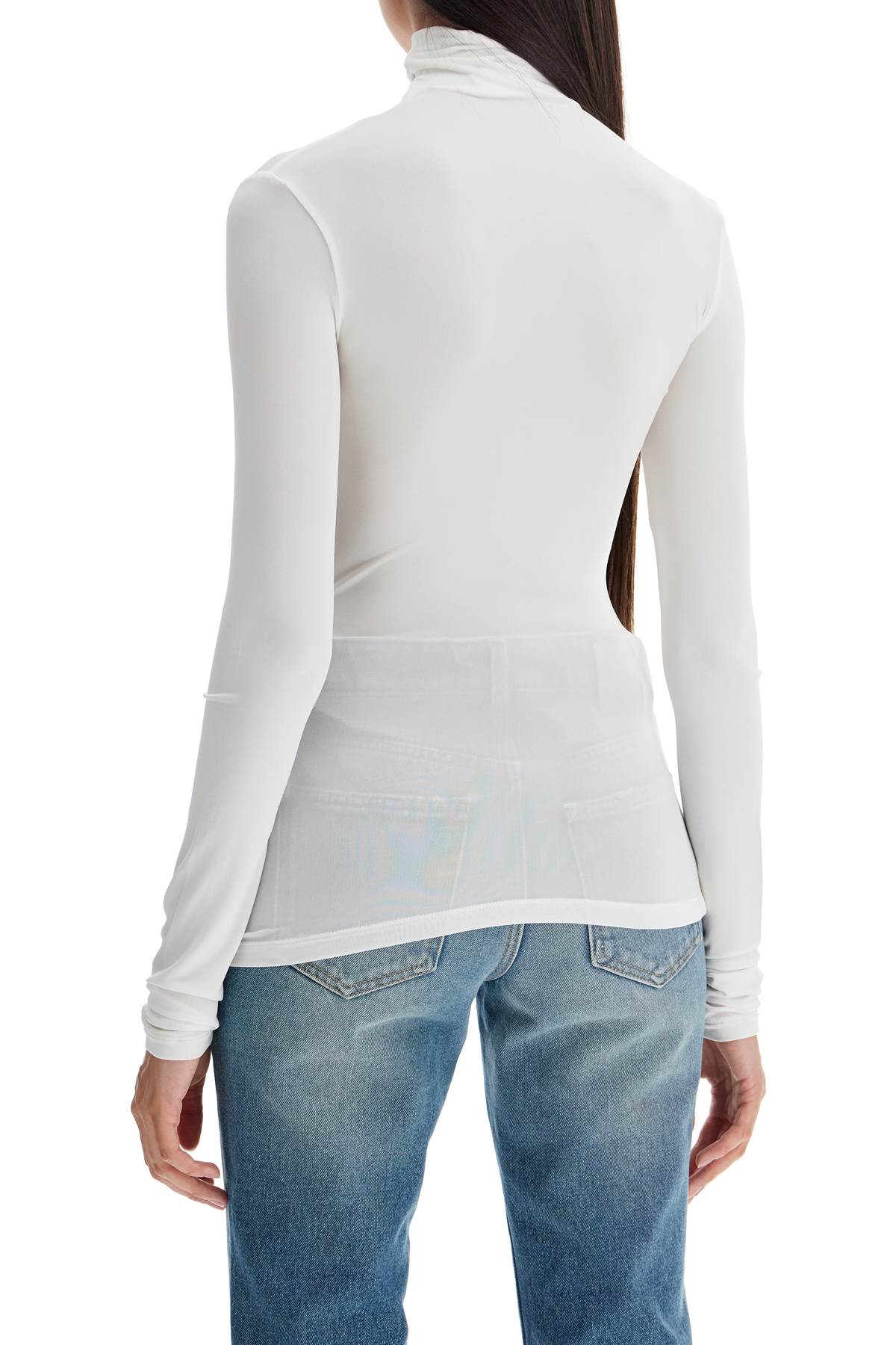 Second Skin Long Sleeve Turtleneck Top  - White