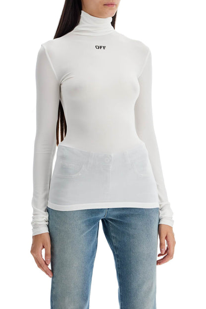 Second Skin Long Sleeve Turtleneck Top  - White