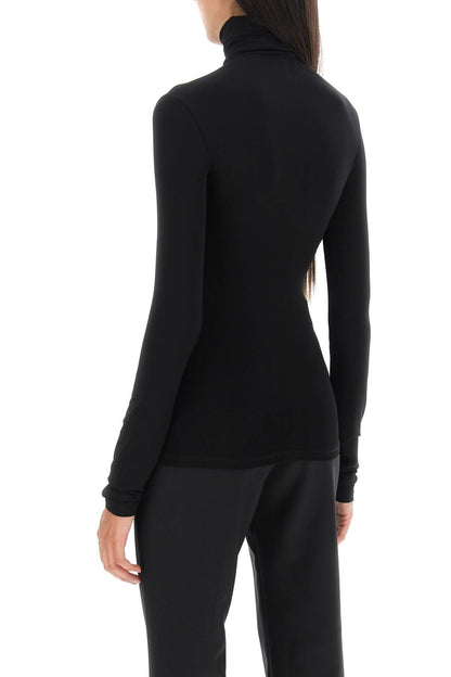 Second Skin Long Sleeve Turtleneck Top  - Black