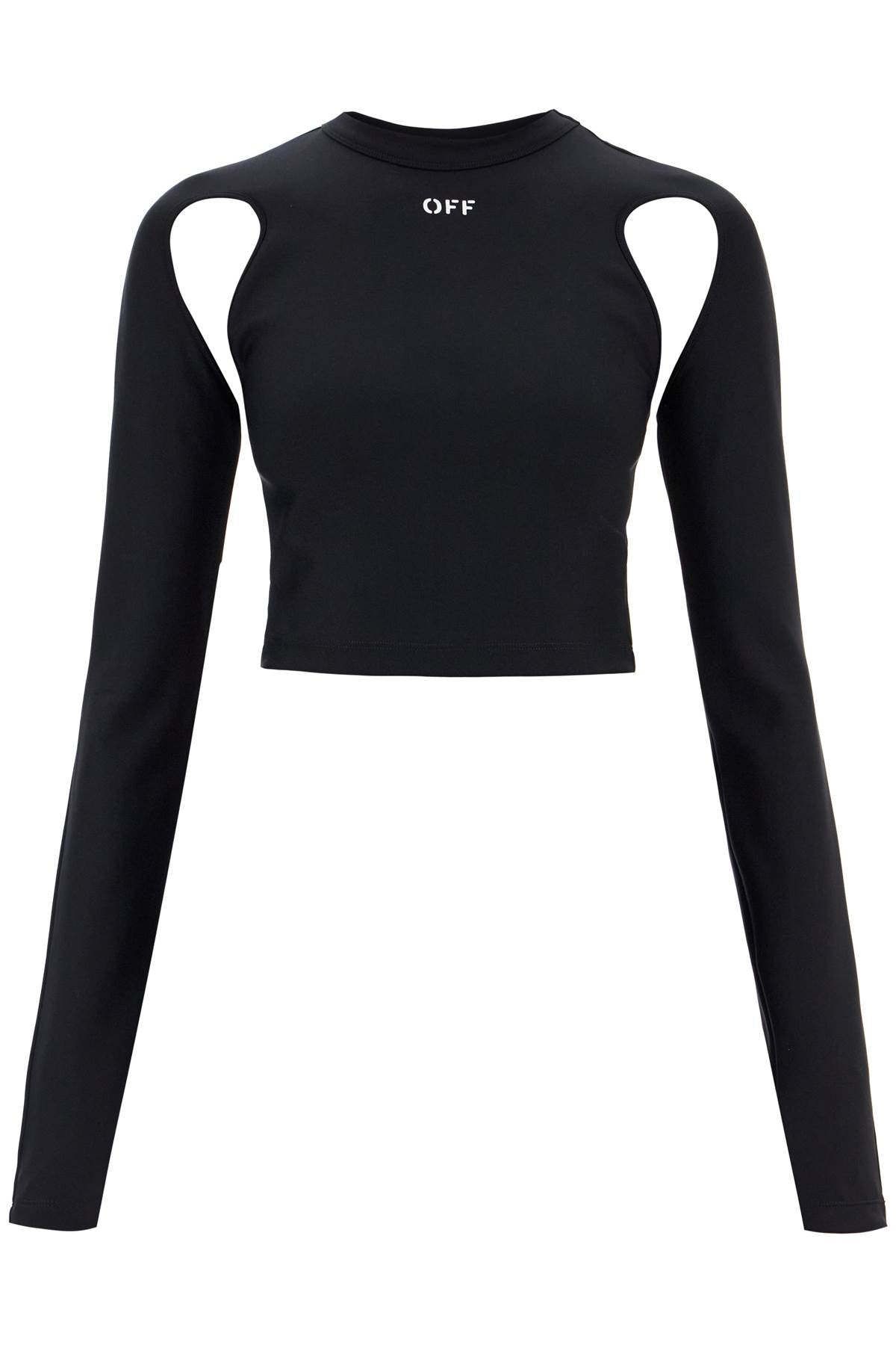 "cropped Top With Cut Out Detail  - Black