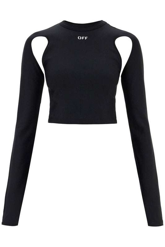 "cropped Top With Cut Out Detail  - Black