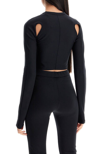 "cropped Top With Cut Out Detail  - Black