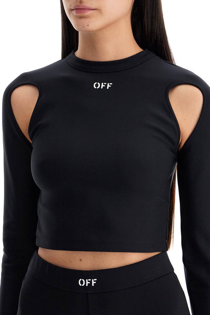 "cropped Top With Cut Out Detail  - Black