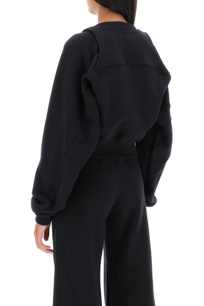 Cropped Crew-neck Sweatshirt  - Nero