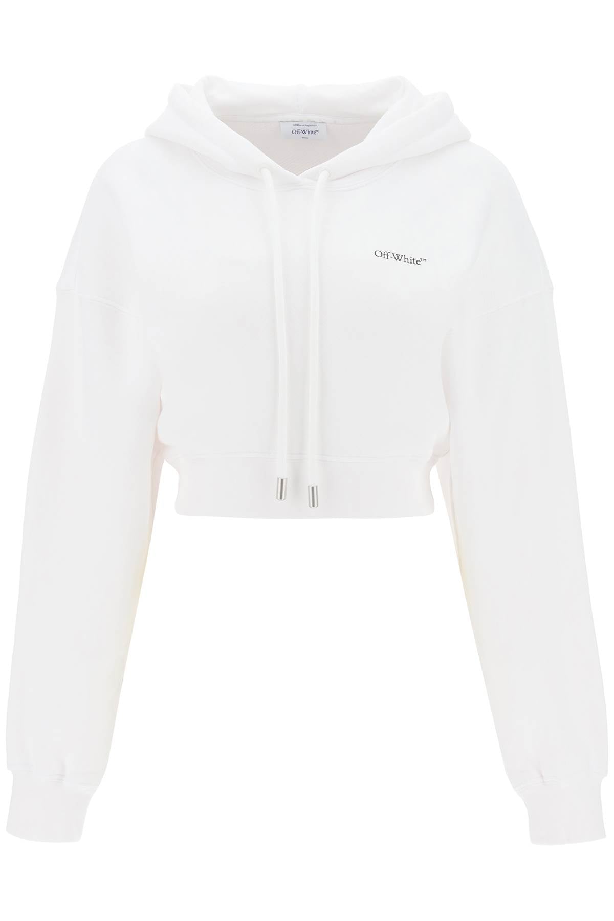 X-ray Arrow Cropped Hoodie  - Bianco