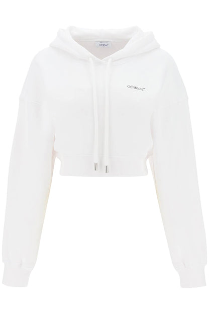 X-ray Arrow Cropped Hoodie  - Bianco