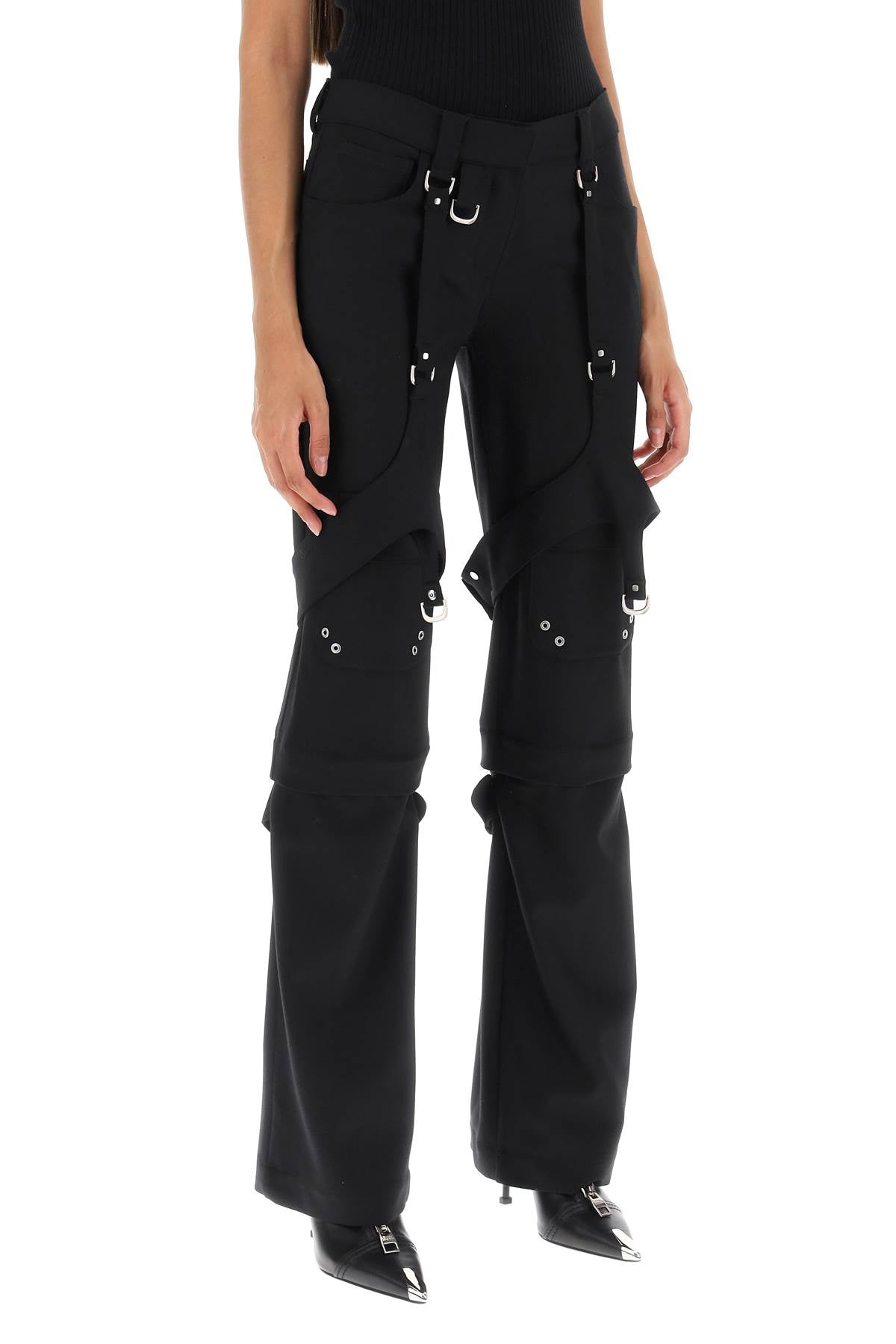 Cargo Pants In Wool Blend  - Nero