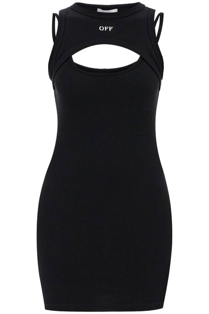 Layered Sleeveless Mini Dress With  - Black