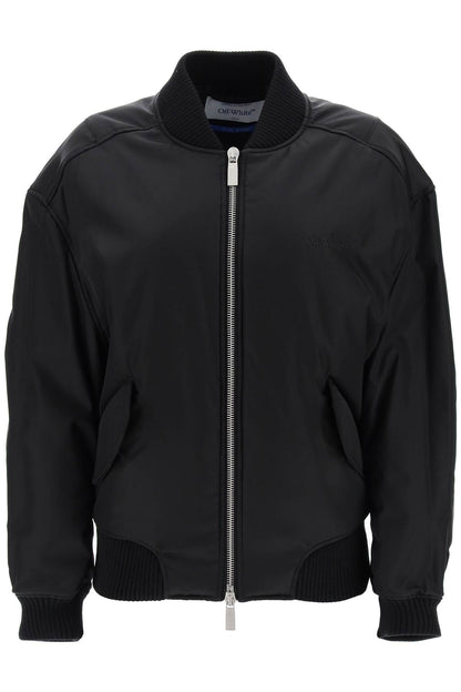 Nylon Twill Bomber Jacket  - Black