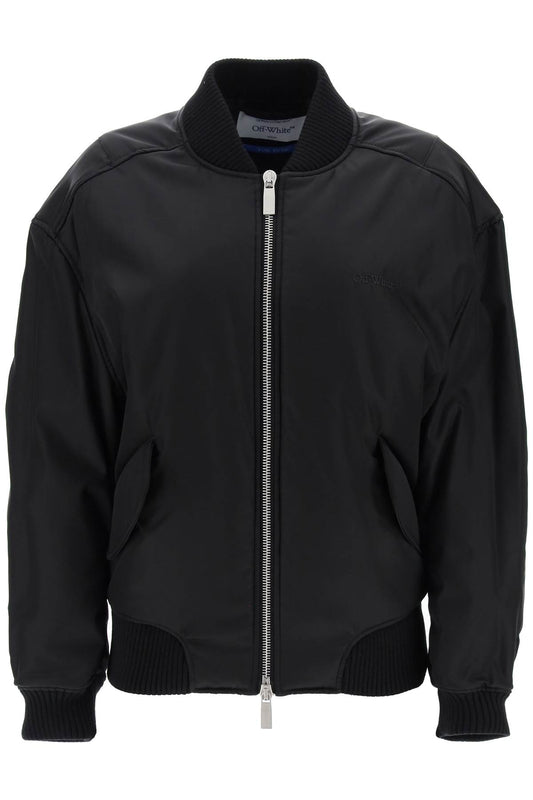 Nylon Twill Bomber Jacket  - Black