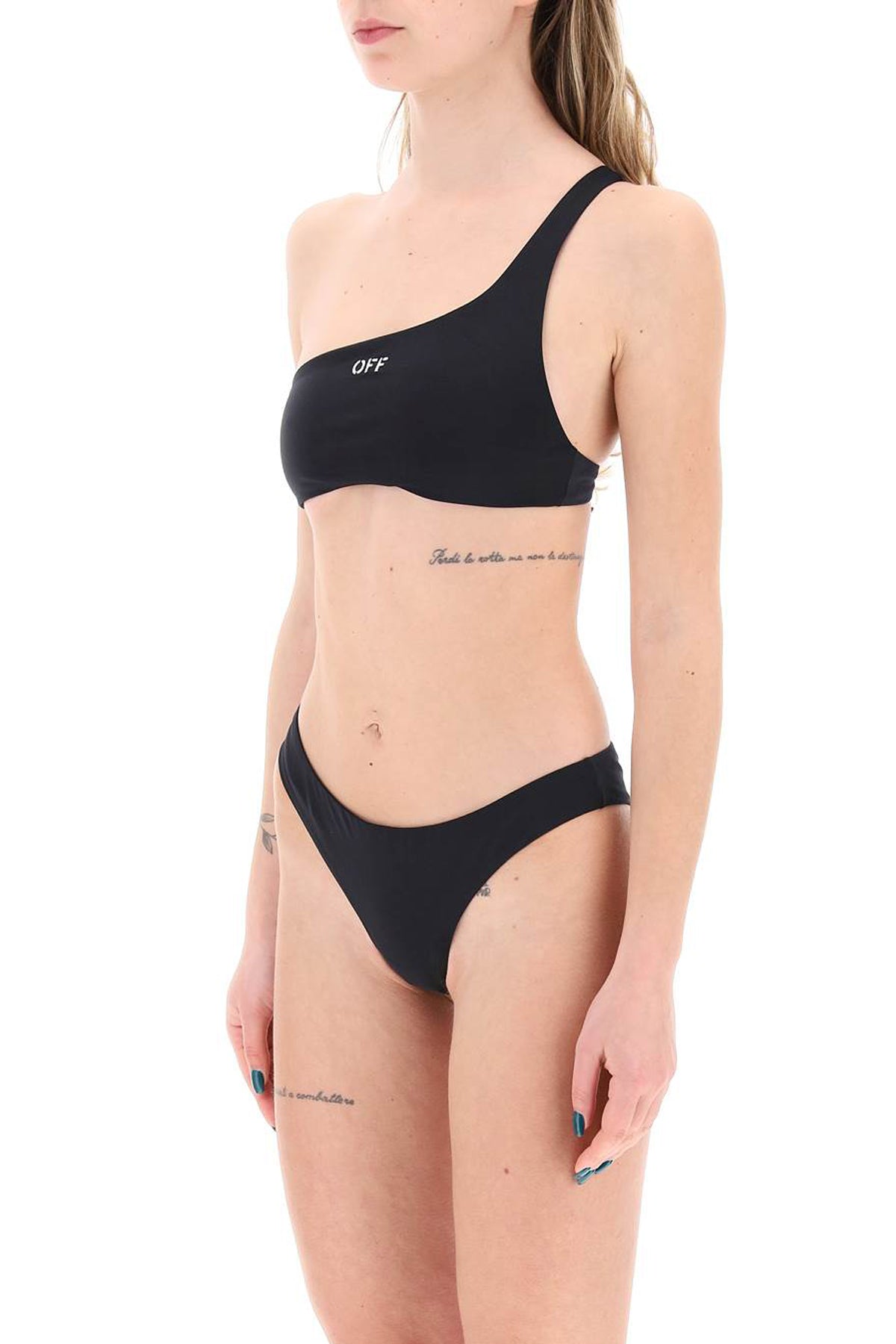 Embroidered Logo Bikini Set With  - Black