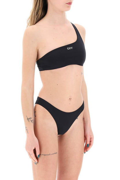 Embroidered Logo Bikini Set With  - Black