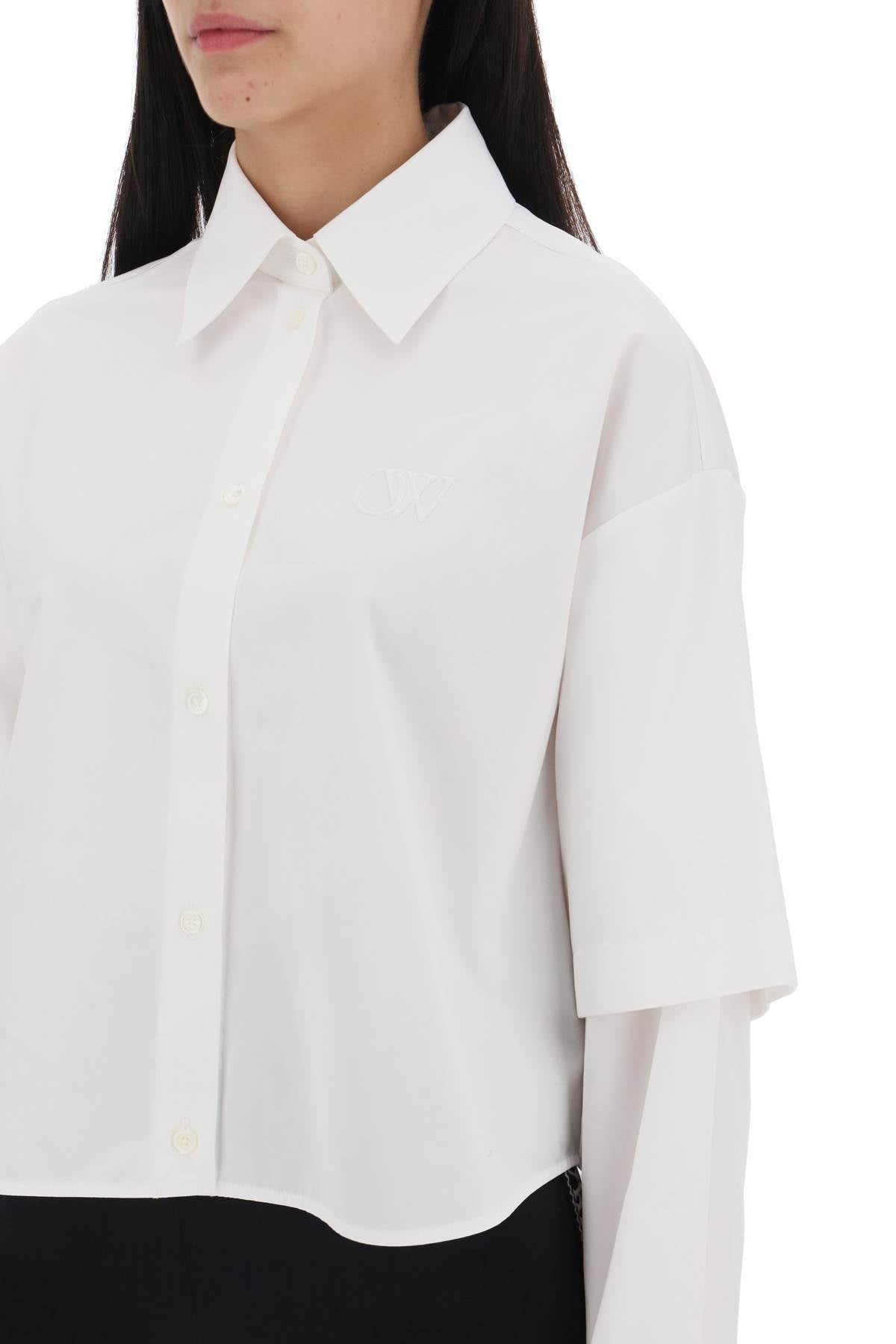 "shirt With Embroidered Logo Detail  - White