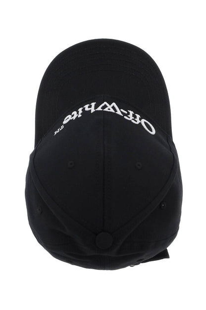 Embroidered Logo Baseball Cap With  - Black