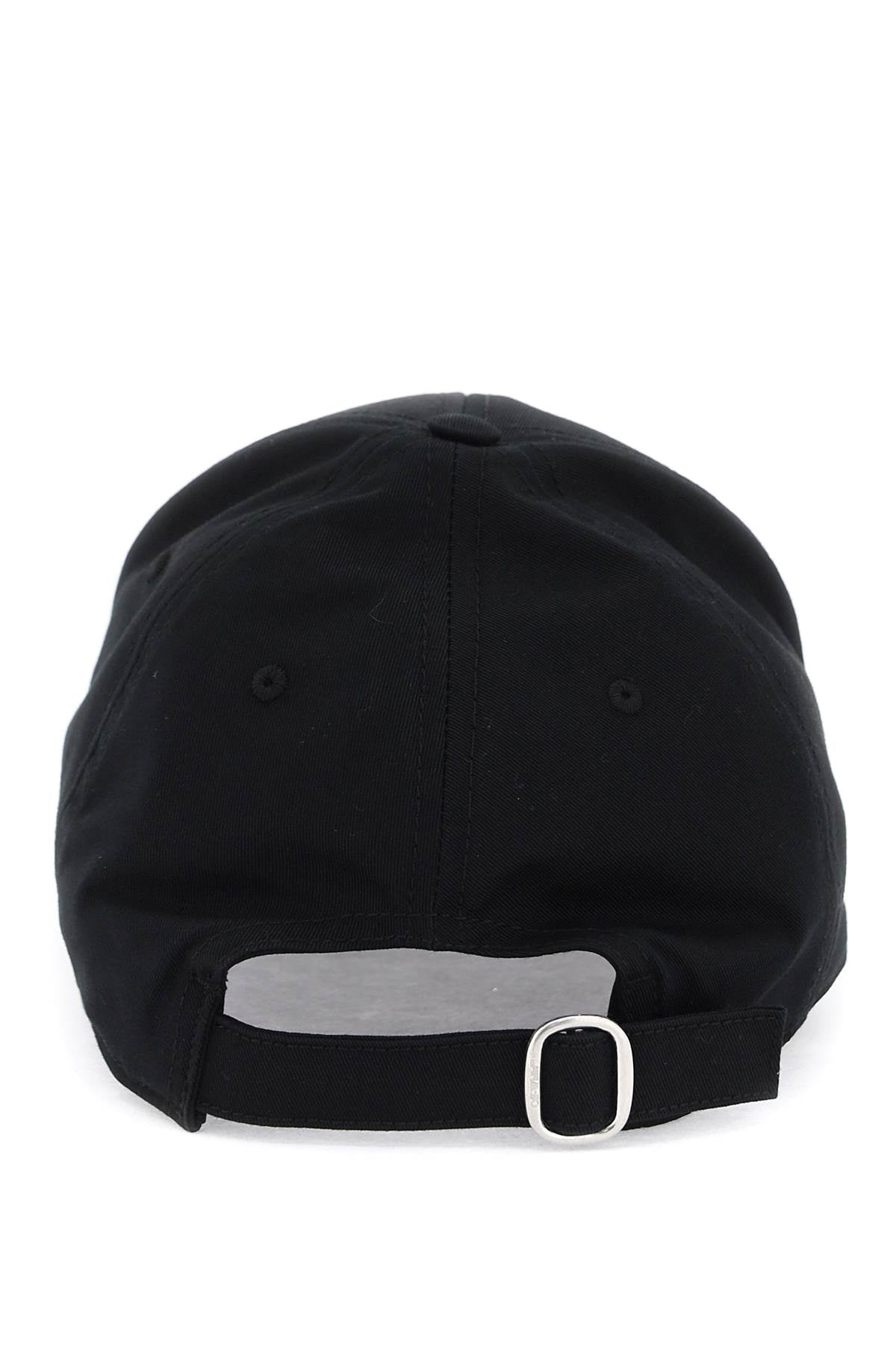 Embroidered Logo Baseball Cap With  - Black