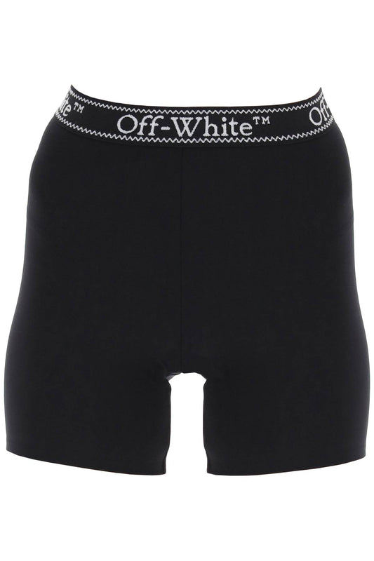 Sporty Shorts With Branded Stripe  - Black