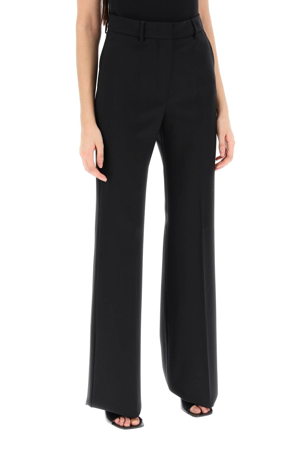 Oxalis Flared Pants In Light Wool  - Black