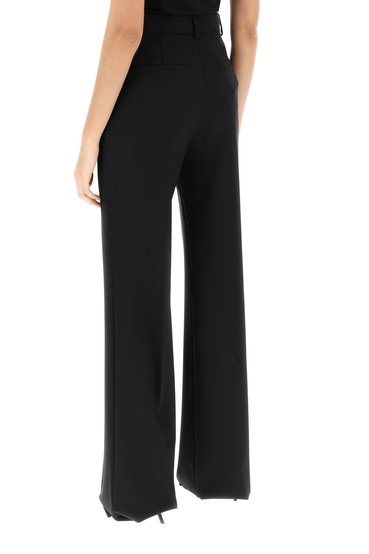 Oxalis Flared Pants In Light Wool  - Black