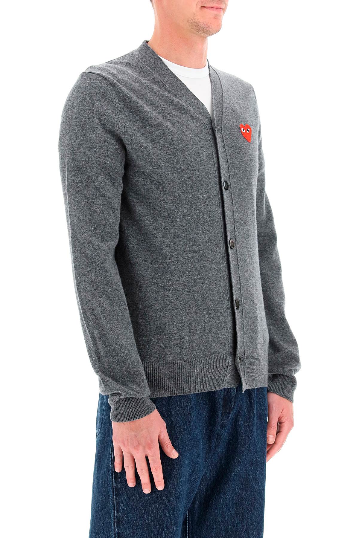 Unisex Heart Cardigan  - Grey