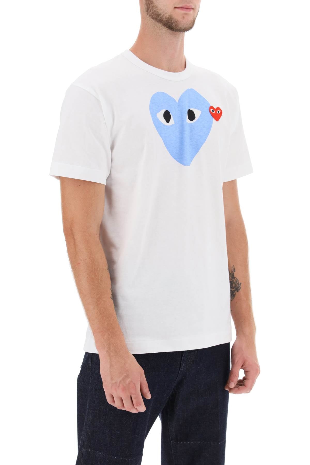 Heart Print Unisex T-shirt  - White