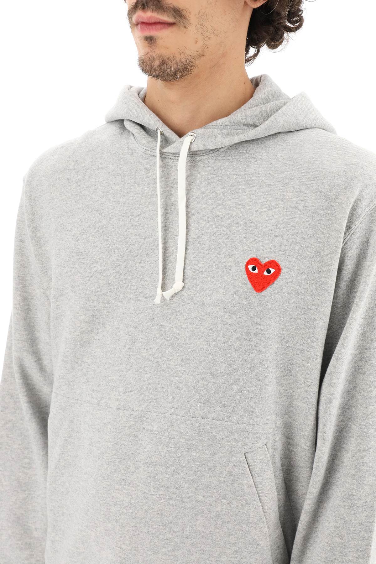 Heart Patch Unisex Hoodie  - Grey