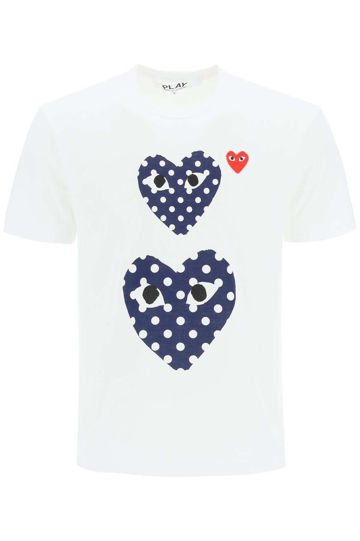 Polka Dot Heart T-shirt  - White