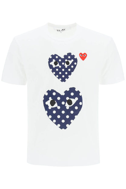 Polka Dot Heart T-shirt  - White