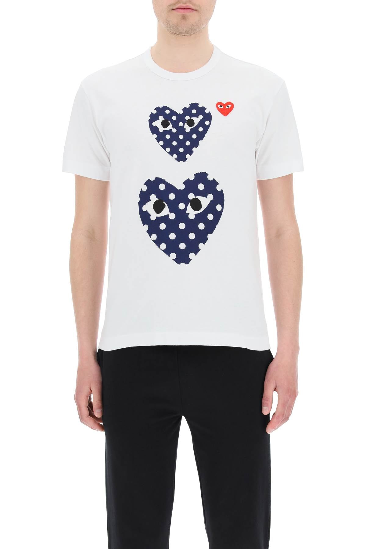 Polka Dot Heart T-shirt  - White