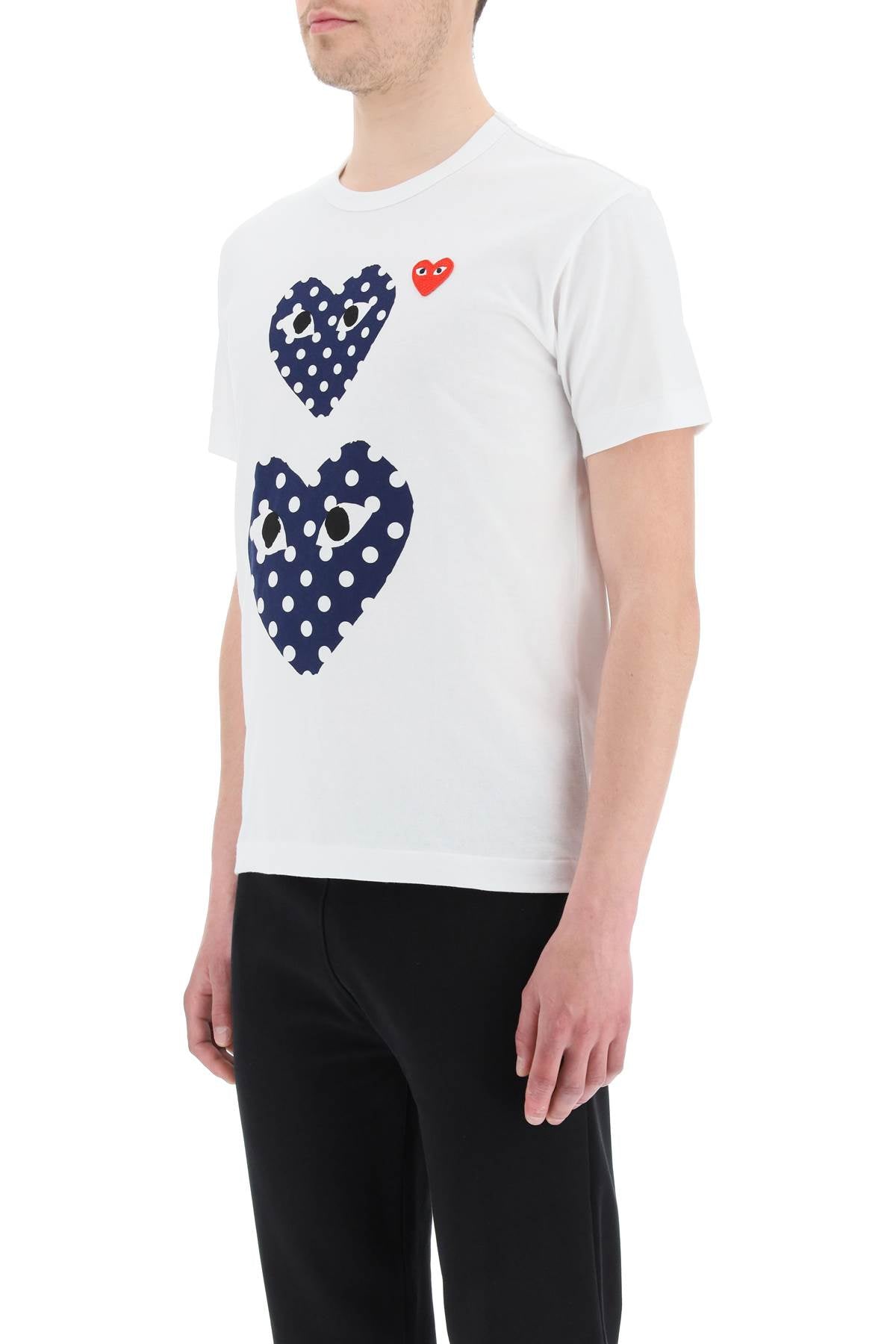 Polka Dot Heart T-shirt  - White