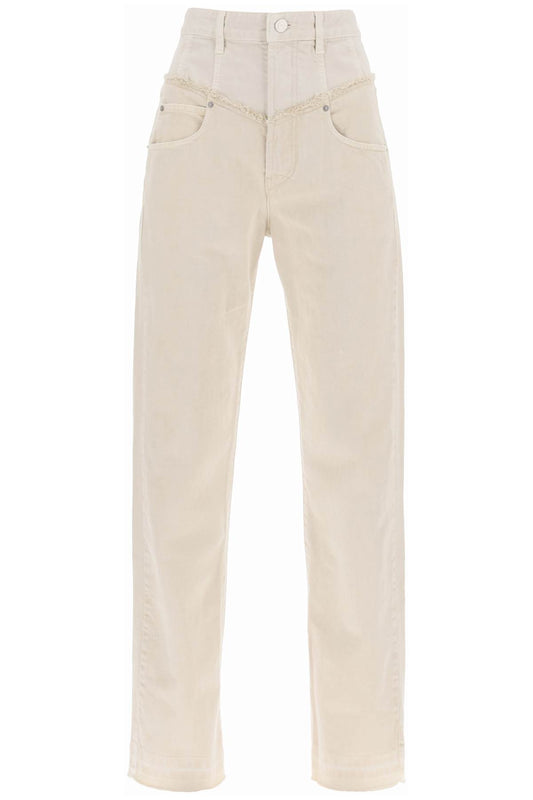 Noemie Loose Jeans In Two-tone Denim  - Beige