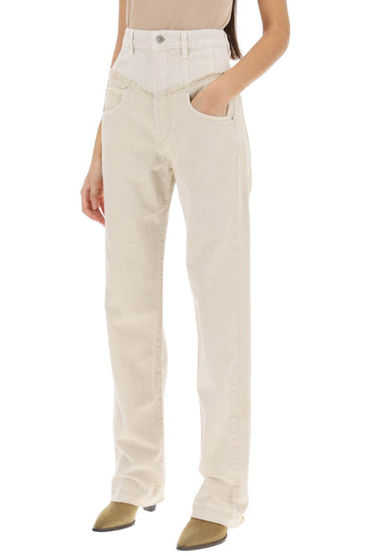 Noemie Loose Jeans In Two-tone Denim  - Beige