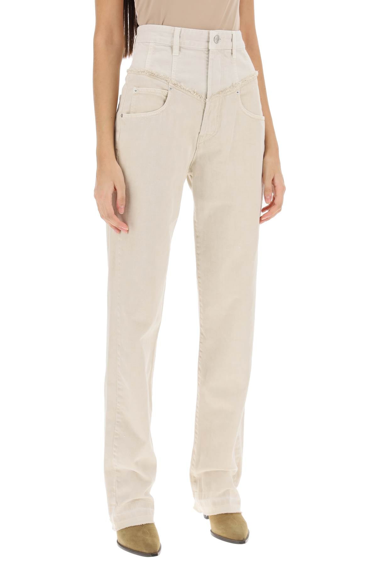 Noemie Loose Jeans In Two-tone Denim  - Beige