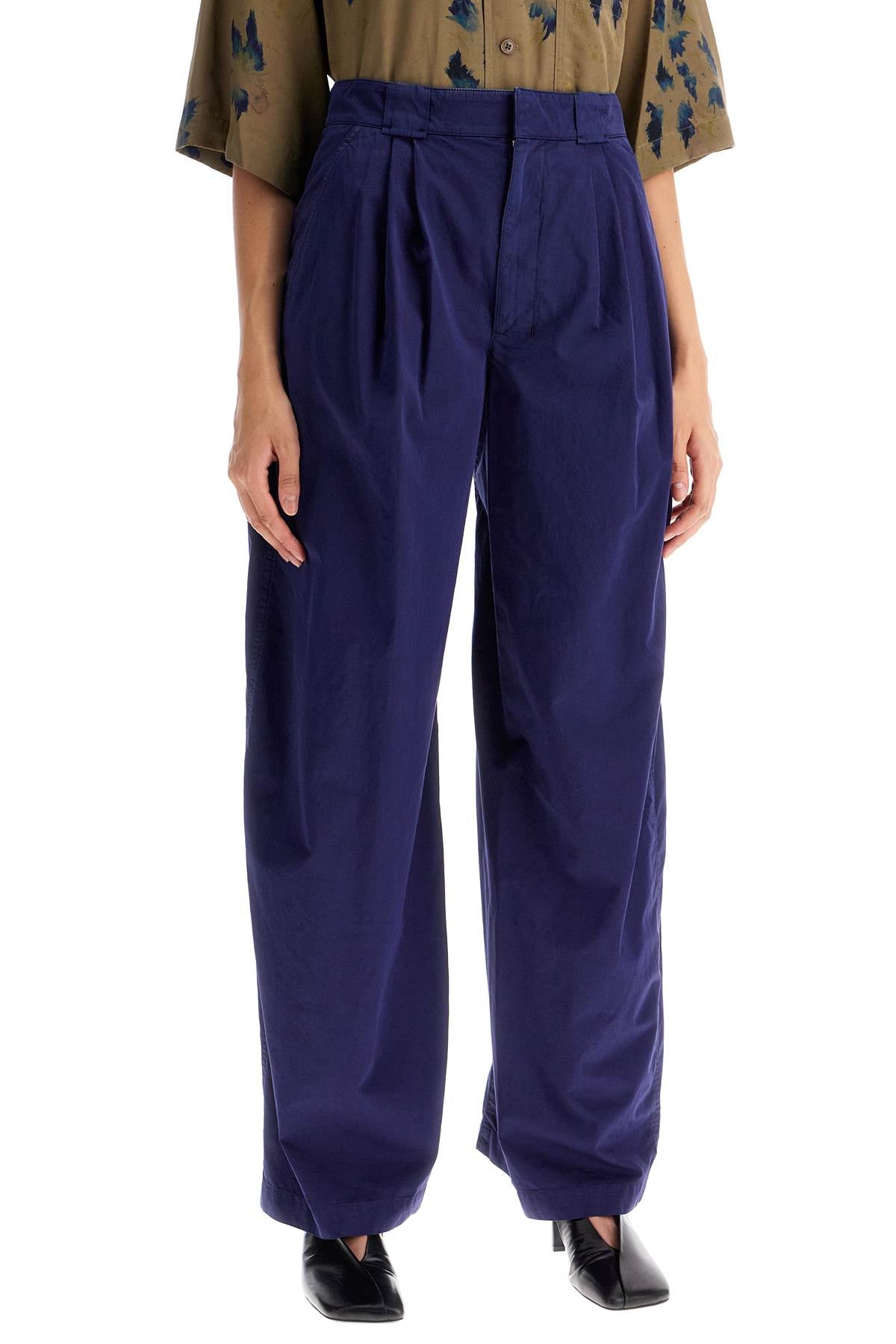 Lightweight Wide-leg Pants  - Blue