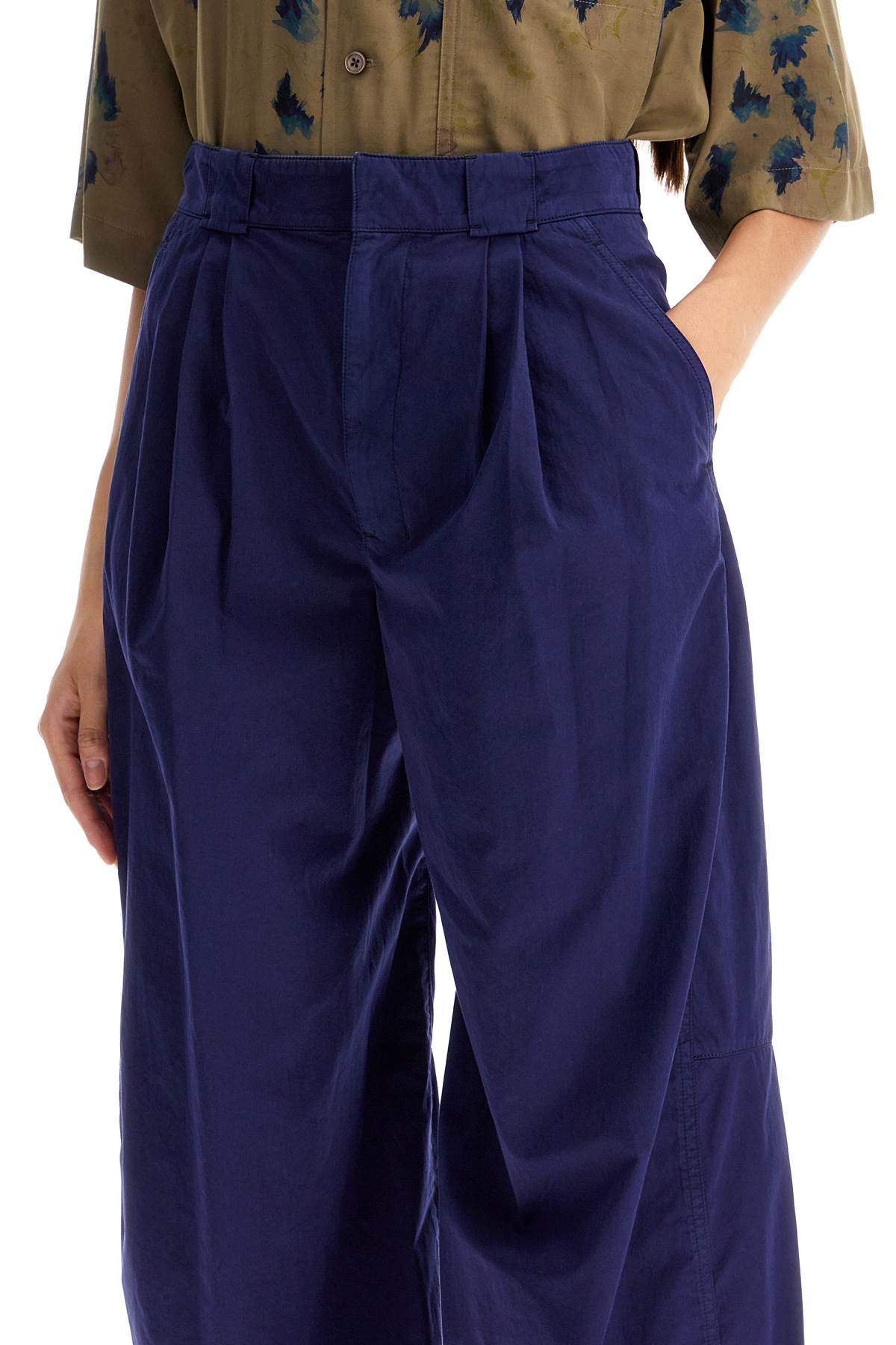 Lightweight Wide-leg Pants  - Blue