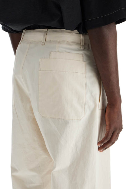 Straight-cut Pants With Belt  - White