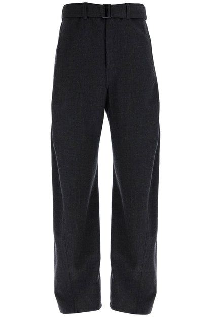 Twisted Pants With Belt.  - Grey