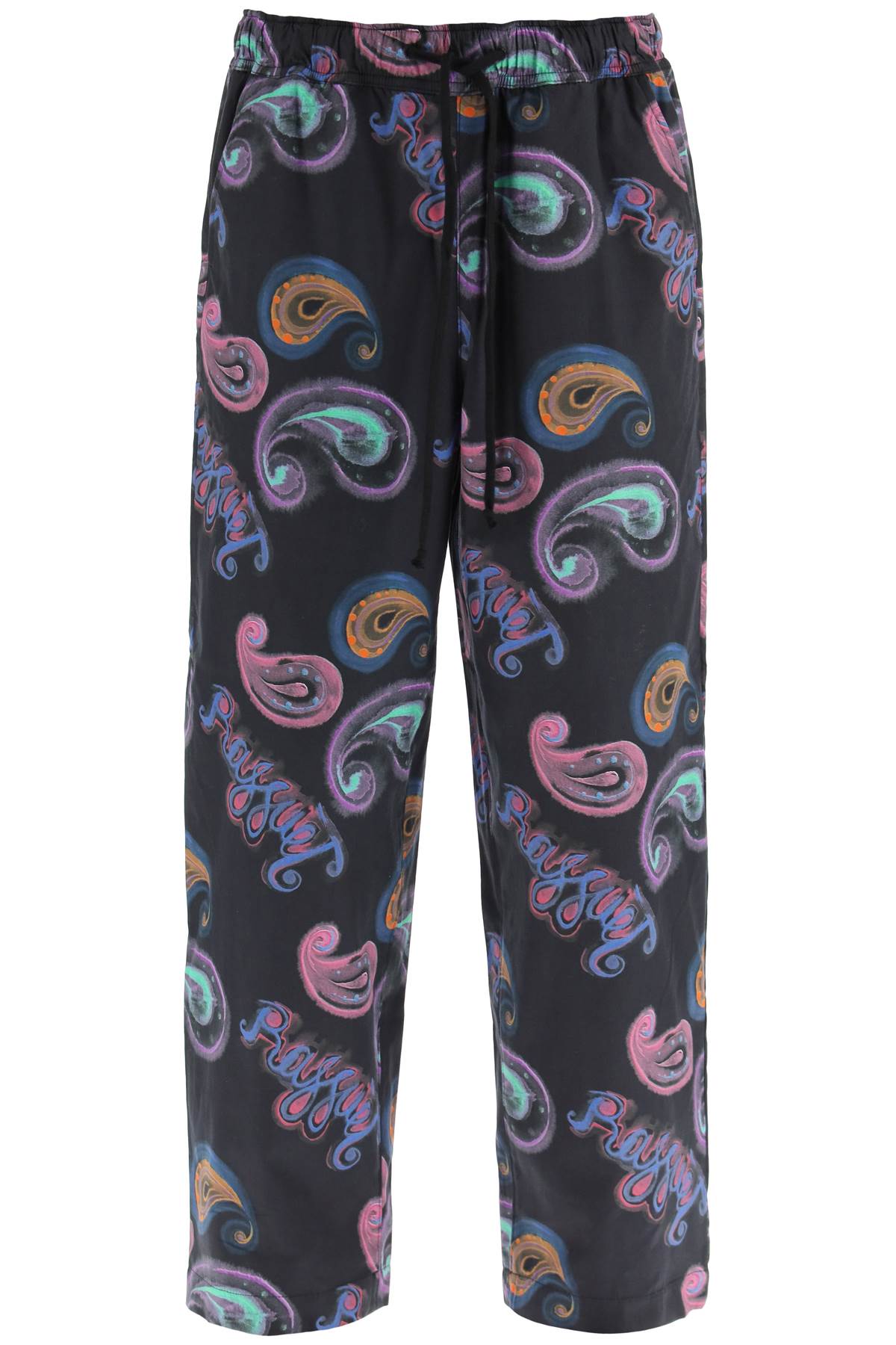 Paisley Cotton Pants  - Nero