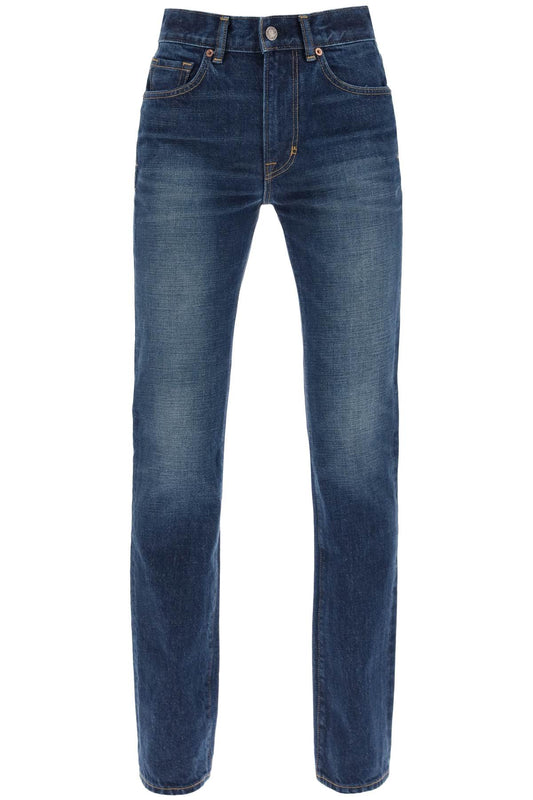 "jeans With Stone Wash Treatment  - Blue