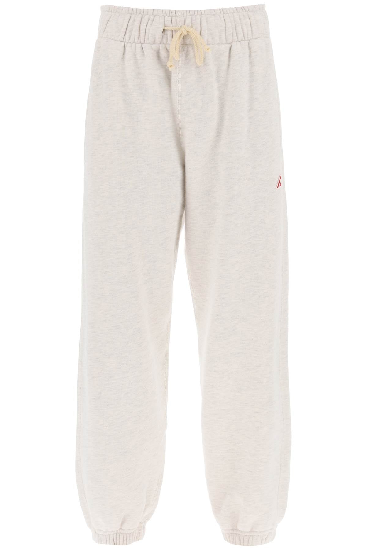 Melange Sweatpants With Logo Patch  - Grey