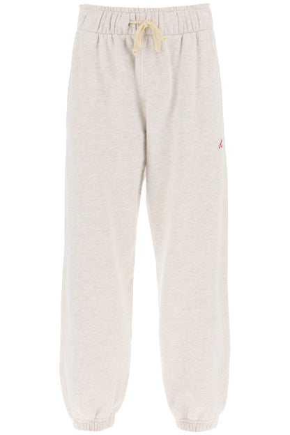 Melange Sweatpants With Logo Patch  - Grey