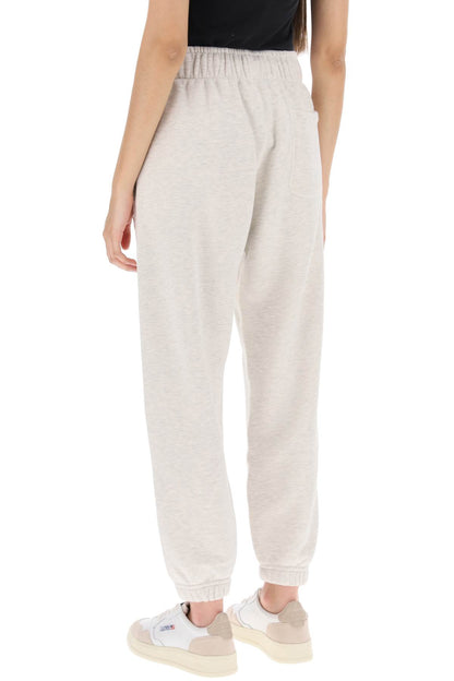 Melange Sweatpants With Logo Patch  - Grey