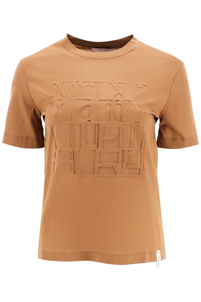 T-shirt With Printed Logo  - Brown