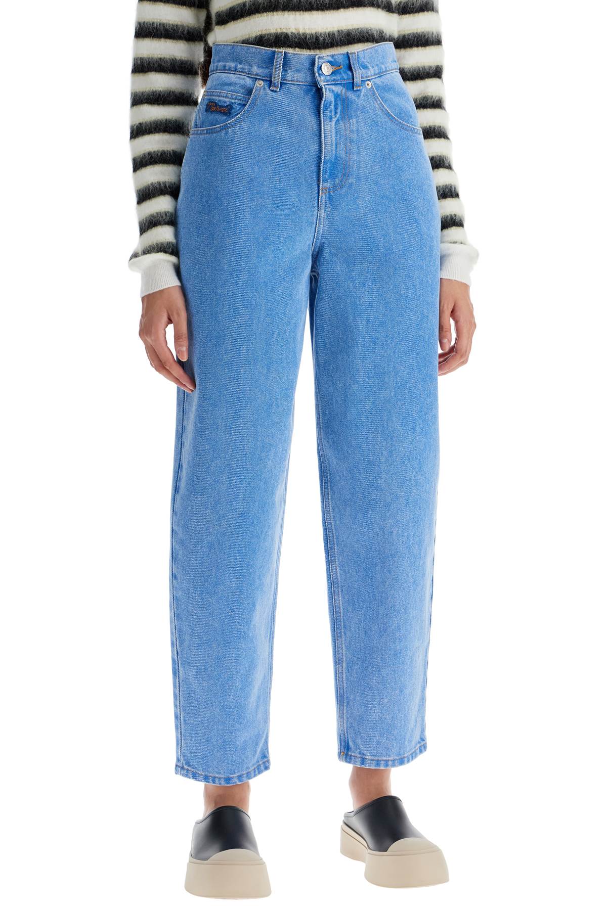 Organic Denim Cropped Jeans In  - Blue